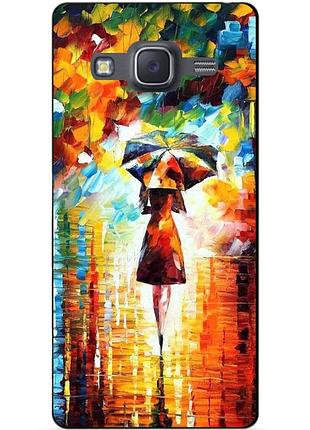 Чохол силіконовий бампер для samsung j7 galaxy j700 з малюнком прогулянка