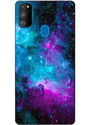 Силиконовый бампер чехол для samsung m21 galaxy m215f с рисунком галактика