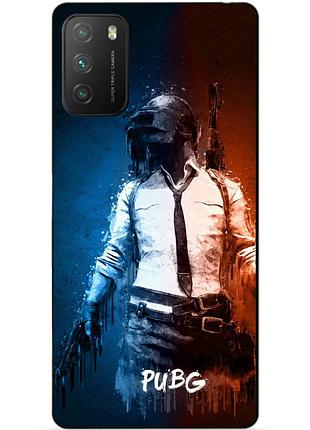 Силиконовый бампер чехол для xiaomi poco m3 с рисунком pubg