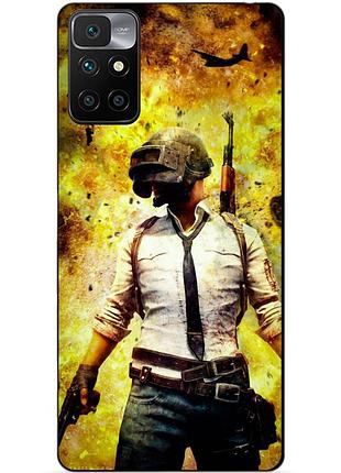 Силиконовый бампер чехол для xiaomi redmi 10 с рисунком пабг