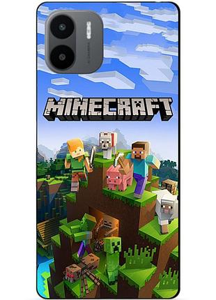 Силиконовый бампер чехол для xiaomi redmi a1/a2 с рисунком minecraft