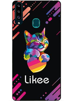 Силиконовый бампер чехол для samsung a20s 2019 galaxy a207f с рисунком likee