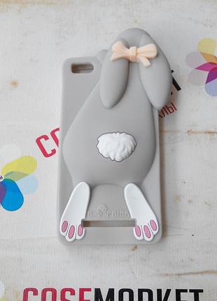 Об'ємний 3d силіконовий чохол для xiaomi redmi 3 pro redmi 3s заєць сірий