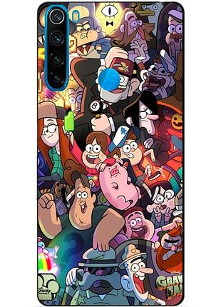 Силиконовый бампер чехол для xiaomi redmi note 8 с рисунком gravity falls