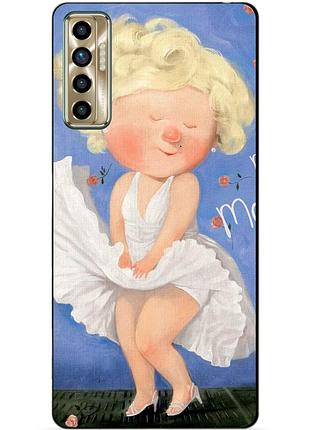 Силиконовый бампер чехол для tecno camon 17p с рисунком меролин монро