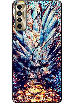 Силіконовий бампер чохол для tecno camon 17p з малюнком ананас