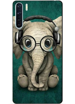 Силіконовий бампер чохол для oppo a91 з малюнком слоник