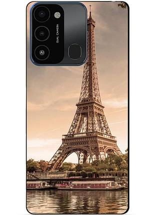 Силіконовий бампер чохол для tecno spark go 2022/spark 8c з малюнком ейфелева вежа