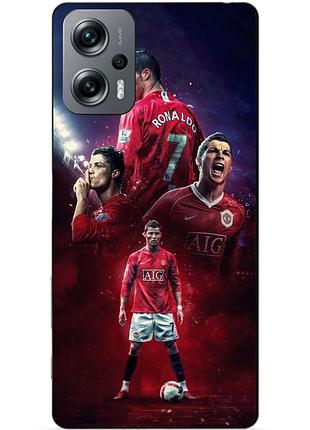Силиконовый бампер чехол для xiaomi poco x4 gt с рисунком ronaldo mu