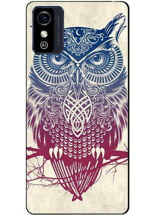 Силіконовий бампер чохол для zte blade l9 з малюнком сова