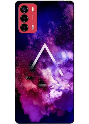 Силиконовый бампер чехол для zte blade v40 vita с рисунком космос