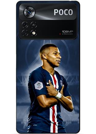 Силіконовий бампер чохол для xiaomi poco x4 pro 5g з малюнком мбаппе псж