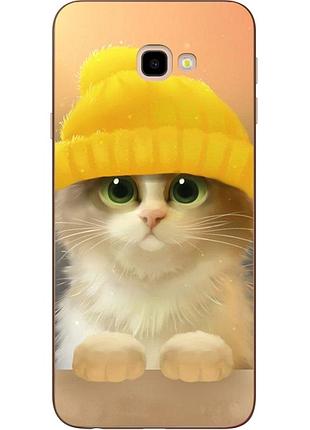 Бампер силіконовий для samsung j4 plus galaxy j415 з малюнком котик в шапці