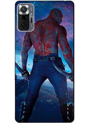 Силиконовый бампер чехол для xiaomi redmi note 10 pro дракс стражи галактики drax