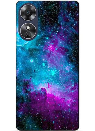 Силіконовий бампер чохол для oppo a17 з малюнком галактика