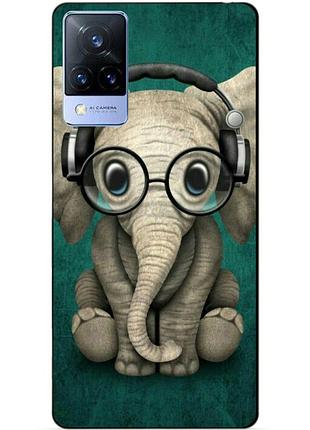 Силіконовий бампер чохол для vivo v21 з малюнком слоник