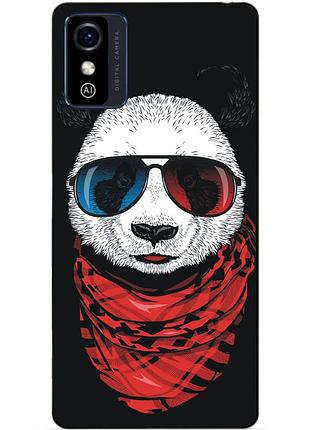 Силіконовий бампер чохол для zte blade l9 з малюнком панда в окулярах