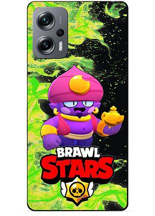 Силиконовый бампер чехол для xiaomi poco x4 gt с героем бравл силовая лига нокаут джин