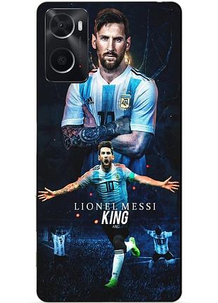 Силиконовый бампер чехол для oppo a76 / a96 с рисунком messi аргентина месси