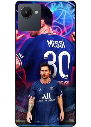 Силиконовый чехол бампер для realme c30s с рисунком месси псж messi