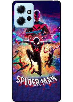 Силиконовый бампер чехол для xiaomi redmi note 12 spider man человек паук