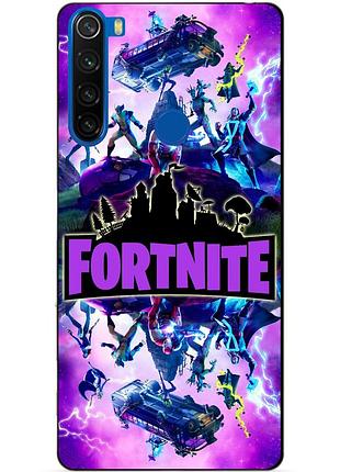 Силиконовый чехол бампер для xiaomi redmi note 8t с рисунком fortnite marvel
