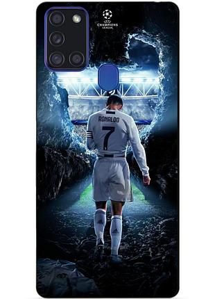 Силиконовый бампер чехол для samsung a21s с рисунком ronaldo