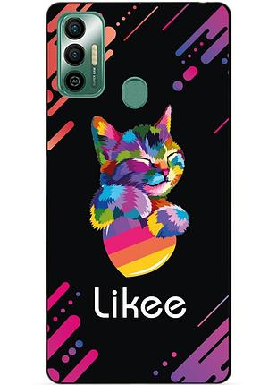 Силиконовый бампер чехол для tecno spark 7 с рисунком likee