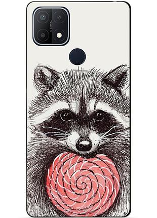 Силіконовий бампер чохол для oppo a15 a15s з малюнком єнот