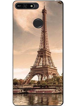 Силіконовий бампер чохол для huawei honor 7a pro з малюнком париж