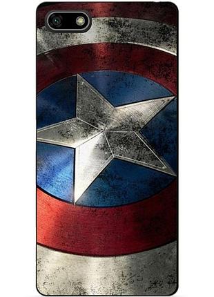 Силиконовый бампер чехол для huawei y5 prime 2018 с рисунком капитан америка