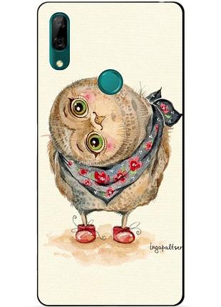 Силиконовый чехол бампер для huawei p smart z с рисунком совушка