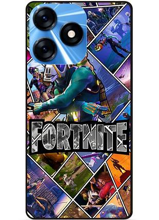 Силіконовий чохол бампер для tecno spark 10 з картинкою фортнайт fortnite