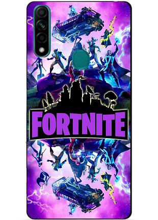 Силиконовый бампер чехол для oppo a31 с рисунком fortnite marvel