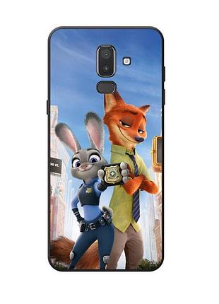 Силиконовый бампер для samsung j8 / a6 plus с рисунком зверополис