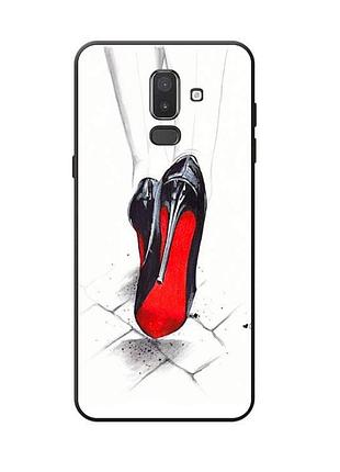 Силиконовый бампер для samsung j8 / a6 plus с рисунком туфли