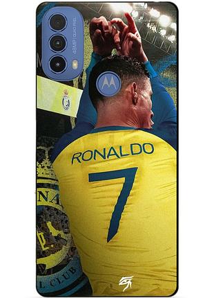 Силиконовый чехол бампер для motorola moto e20 с рисунком ronaldo аль наср роналдо