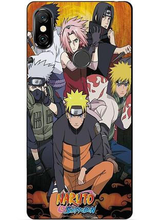 Силиконовый бампер чехол для xiaomi redmi note 6 pro с аниме naruto