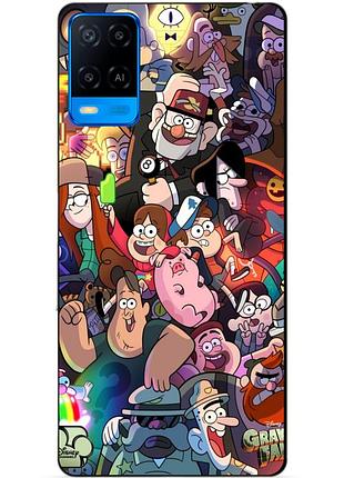 Силиконовый бампер чехол для oppo a54 с аниме gravity falls