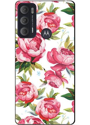Силіконовий чохол бампер для motorola moto g60 з малюнком півонії квіти