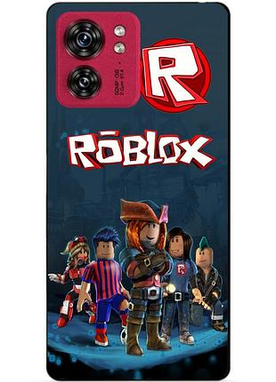 Силиконовый чехол бампер для motorola edge 40 с рисунком roblox роблокс