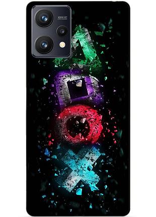 Силиконовый чехол бампер для realme 9 / 9 pro plus с рисунком playstation