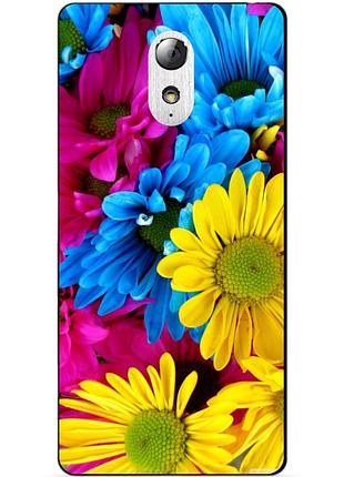 Бампер силиконовый чехол для lenovo vibe p1m с рисунком хризантемы