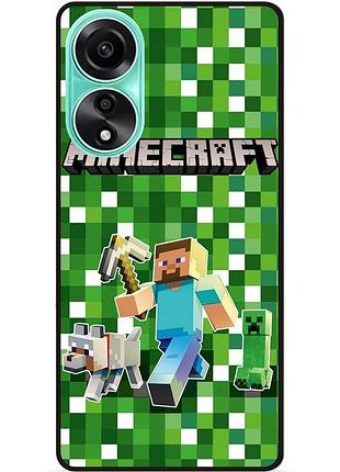 Силіконовий чохол бампер для oppo a78 стів minecraft кріпер майнкрафт