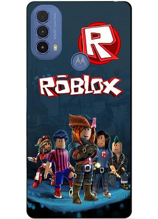 Силиконовый чехол бампер для motorola moto e20 с рисунком roblox роблокс