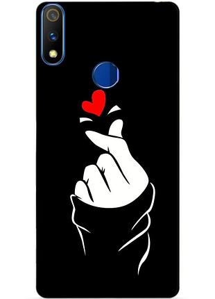 Силиконовый чехол бампер для realme 3 pro с рисунком знак любви
