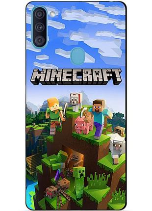 Силіконовий бампер чохол для samsung a11 з малюнком minecraft