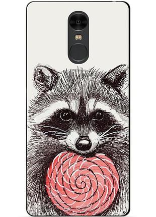 Силіконовий чохол бампер для xiaomi redmi note 4 з малюнком єнот