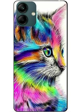 Силиконовый бампер чехол для samsung a04 с рисунком акварельный кот