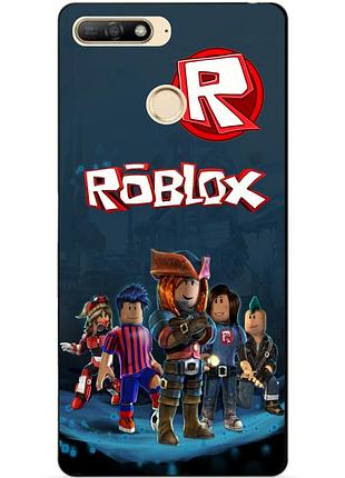 Силиконовый бампер чехол для huawei honor 7a pro с рисунком roblox